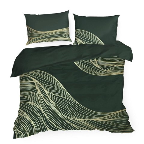 KOMPLET POŚCIELI SATYNOWEJ PREMIUM 3 180 X 200 CM CIEMNOZIELONY EUROFIRANY KOMPLET POŚCIELI SATYNOWEJ PREMIUM 3 180 X 200 CM CIEMNOZIELONY EUROFIRANY