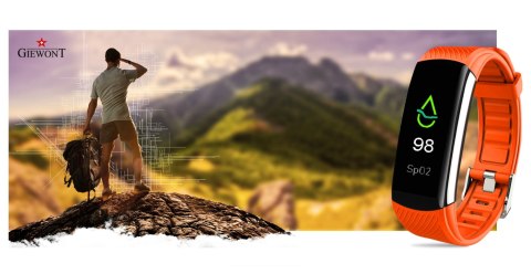 Smartband Giewont Fit&GO Duo GW200-9 - Black + Pasek Orange Power Smartband Giewont Fit&GO Duo GW200-9 - Black + Pasek Orange Power