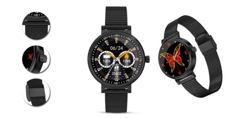 Zegarek Damski RUBICON SMARTWATCH RNBE64-3 BLACK Zegarek Damski RUBICON SMARTWATCH RNBE64-3 BLACK