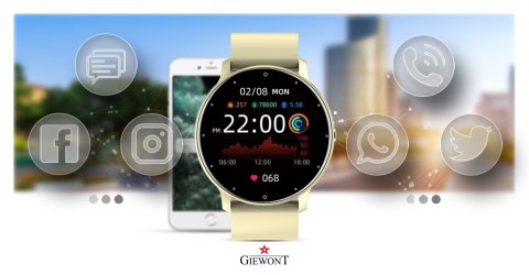 Smartwatch Giewont Sport Around GW120-6 - Ivory Effect Smartwatch Giewont Sport Around GW120-6 - Ivory Effect