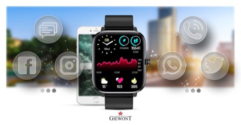 Smartwatch Giewont Dynamic SmartCall GW230-2 - Carbon/Carbon Smartwatch Giewont Dynamic SmartCall GW230-2 - Carbon/Carbon