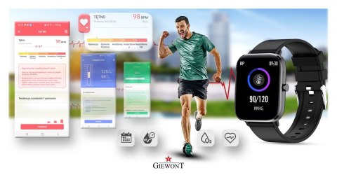 Smartwatch Giewont Dynamic SmartCall GW230-2 - Carbon/Carbon Smartwatch Giewont Dynamic SmartCall GW230-2 - Carbon/Carbon