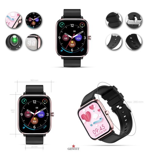 Smartwatch Giewont Dynamic SmartCall GW230-3 - Rose Gold/Black Effect Smartwatch Giewont Dynamic SmartCall GW230-3 - Rose Gold/Black Effect