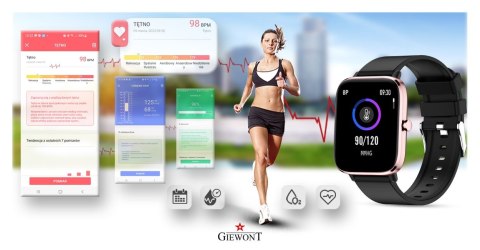 Smartwatch Giewont Dynamic SmartCall GW230-3 - Rose Gold/Black Effect Smartwatch Giewont Dynamic SmartCall GW230-3 - Rose Gold/Black Effect
