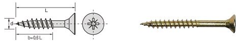 WKRĘT DO DREWNA OCYNK ŻÓŁTY 4.0*60/34MM WKRĘT DO DREWNA OCYNK ŻÓŁTY 4.0*60/34MM