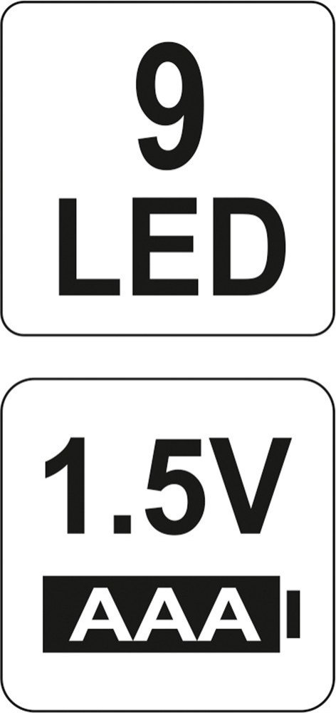 LATARKA ALUMINIOWA, 9LED, CZARNA LATARKA ALUMINIOWA, 9LED, CZARNA