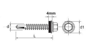 WKRĘT SAMOWIERTNY IMPAX Z EPDM #5MM RAL9010 5.5*25MM WKRĘT SAMOWIERTNY IMPAX Z EPDM #5MM RAL9010 5.5*25MM