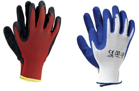 RĘKAWICE POLIESTER+LATEX RTELA, GNYLEX CZERWONO-CZARNE 8