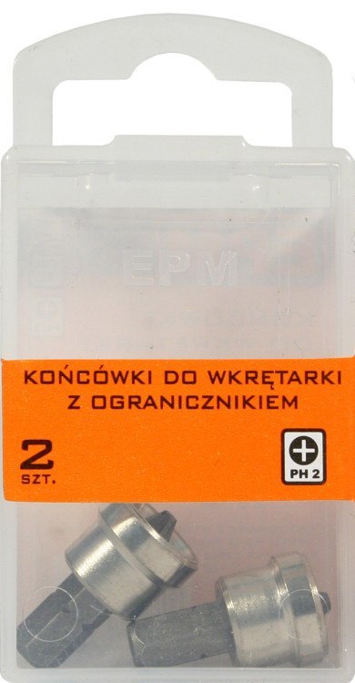 GROT, BIT DO WKRĘTARKI 25MM Z OGRANICZNIKIEM 2SZT PH2 GROT, BIT DO WKRĘTARKI 25MM Z OGRANICZNIKIEM 2SZT PH2