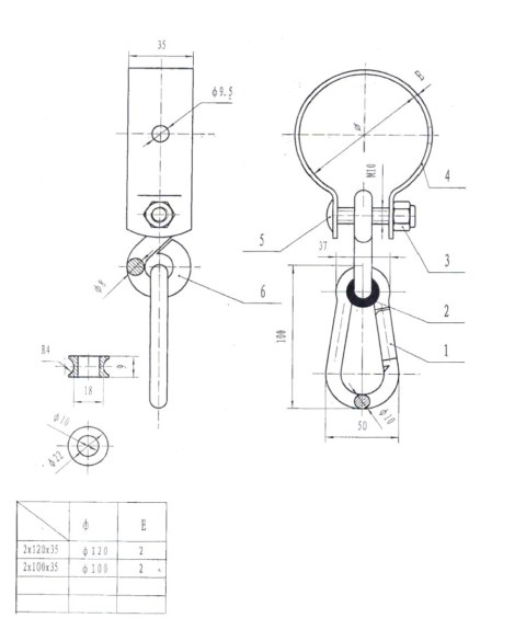 HAK DO HUŚTAWKI Z OBEJMĄ I KARABIŃCZYKIEM 2*120MM HAK DO HUŚTAWKI Z OBEJMĄ I KARABIŃCZYKIEM 2*120MM