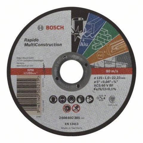 TARCZA RAPIDO MULTICONSTRUCTION 125*1,0 PROSTA TARCZA RAPIDO MULTICONSTRUCTION 125*1,0 PROSTA