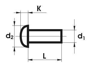 NIT ALUMINIOWY PEŁNY Z ŁBEM KULISTYM 6.0*20 MM NIT ALUMINIOWY PEŁNY Z ŁBEM KULISTYM 6.0*20 MM