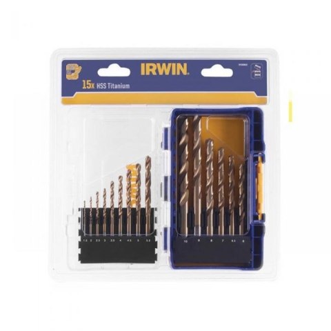 KOMPLET WIERTEŁ DO METALU HSS TIN DIN338 1.5-10MM 15 SZTUK KOMPLET WIERTEŁ DO METALU HSS TIN DIN338 1.5-10MM 15 SZTUK