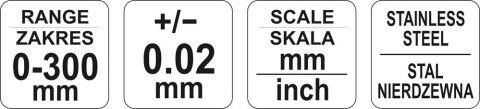 SUWMIARKA 300MM DOKŁADNOŚĆ 0,02 / 0,001'MM SUWMIARKA 300MM DOKŁADNOŚĆ 0,02 / 0,001'MM