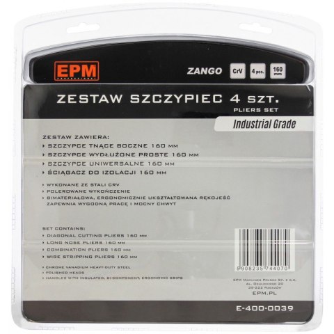 ZESTAW SZCZYPIEC 4 SZTUKI 160MM CRV ZANGO ZESTAW SZCZYPIEC 4 SZTUKI 160MM CRV ZANGO