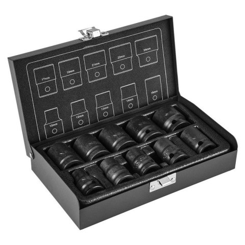 NASADKI UDAROWE 1/2'' 10-24MM 10 SZTUK NASADKI UDAROWE 1/2'' 10-24MM 10 SZTUK