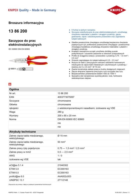 SZCZYPCE DO PRAC ELEKTROINSTALACYJNYCH IZOLOWANE 200MM SZCZYPCE DO PRAC ELEKTROINSTALACYJNYCH IZOLOWANE 200MM