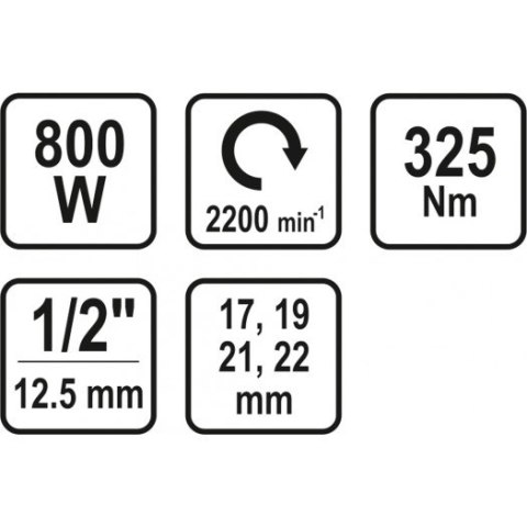 ELEKTRYCZNY KLUCZ UDAROWY 800W 325NM + NASADKI ELEKTRYCZNY KLUCZ UDAROWY 800W 325NM + NASADKI