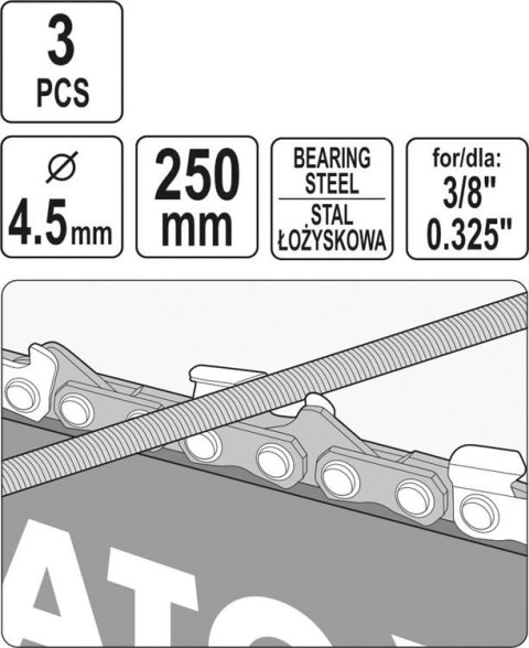 PILNIK OKRĄGŁY DO ŁAŃCUCHÓW 4.5MM 3 SZT. PILNIK OKRĄGŁY DO ŁAŃCUCHÓW 4.5MM 3 SZT.