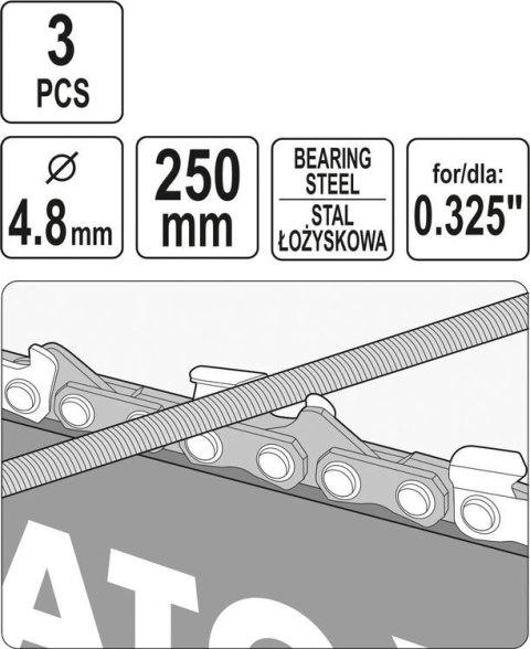 PILNIK OKRĄGŁY DO ŁAŃCUCHÓW 4.8MM 3 SZT. PILNIK OKRĄGŁY DO ŁAŃCUCHÓW 4.8MM 3 SZT.