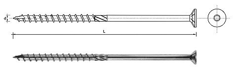 WKRĘT DO DREWNA Z ŁBEM STOŻKOWYM NA TORX 10*240MM T40 WKRĘT DO DREWNA Z ŁBEM STOŻKOWYM NA TORX 10*240MM T40