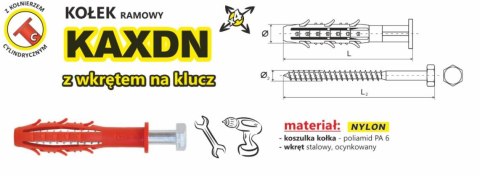 KOŁEK RAMOWY WSZECHSTRONNY KAXDN 12*100MM NYLON KOŁEK RAMOWY WSZECHSTRONNY KAXDN 12*100MM NYLON