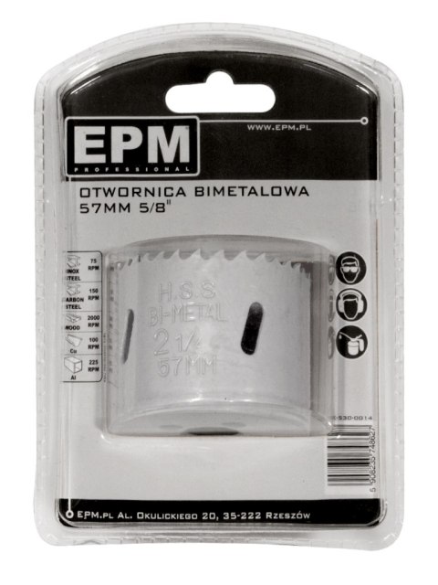 OTWORNICA BI-METALOWA 57MM UCHWYT 5/8'' OTWORNICA BI-METALOWA 57MM UCHWYT 5/8''