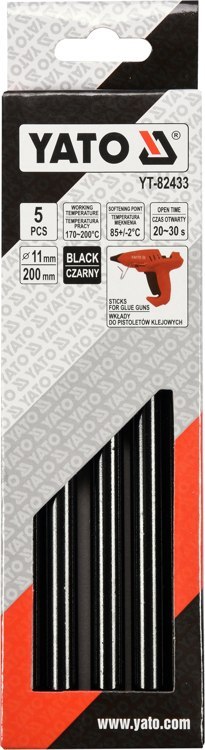 WKŁADY KLEJOWE 11,2X200MM 5SZT CZARNE WKŁADY KLEJOWE 11,2X200MM 5SZT CZARNE