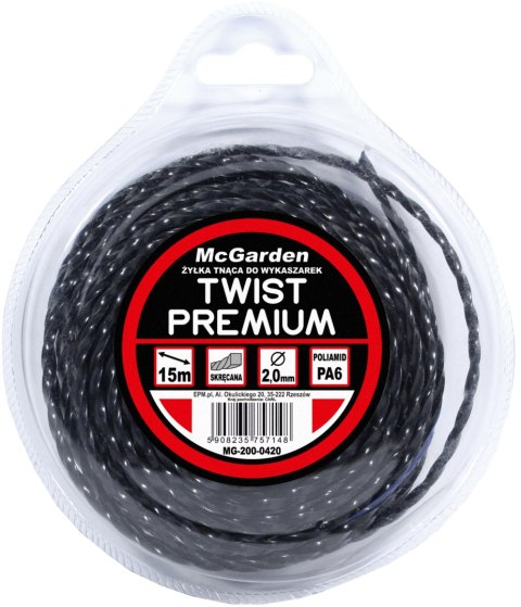 ŻYŁKA DO WYKASZARKI TWIST PREMIUM 2,0MM 15M ŻYŁKA DO WYKASZARKI TWIST PREMIUM 2,0MM 15M