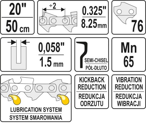 ŁAŃCUCH TNĄCY DO PILARKI 20'' .325 1.5MM 76Z ŁAŃCUCH TNĄCY DO PILARKI 20'' .325 1.5MM 76Z
