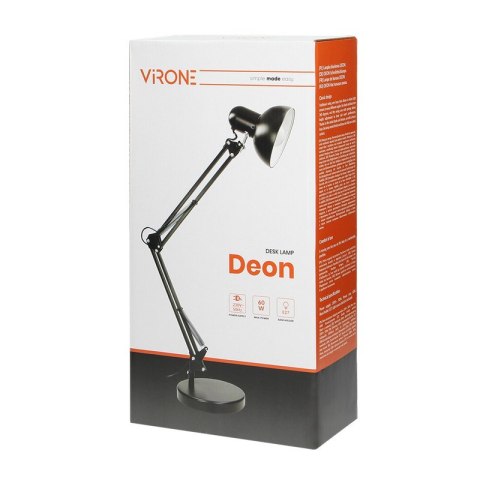 LAMPA BIURKOWA DEON 60W E27 WYSOKA, STAL, BIAŁA LAMPA BIURKOWA DEON 60W E27 WYSOKA, STAL, BIAŁA