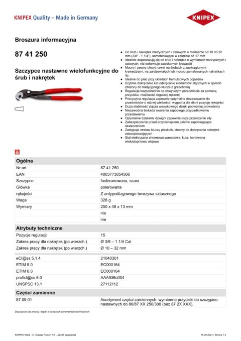 SZCZYPCE NASTAWNE WIELOFUNKCYJNE DO ŚRUB I NAKRĘTEK 250MM SZCZYPCE NASTAWNE WIELOFUNKCYJNE DO ŚRUB I NAKRĘTEK 250MM