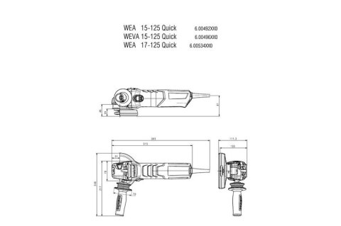 SZLIFIERKA KĄTOWA 125MM WEA 17-125 QUICK SZLIFIERKA KĄTOWA 125MM WEA 17-125 QUICK