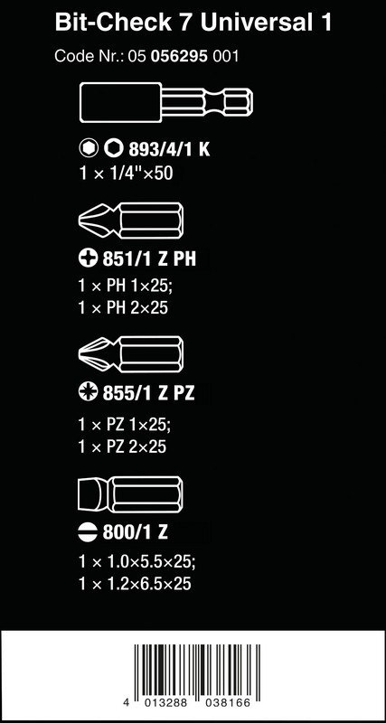 ZESTAW BITÓW BIT-CHECK 7 UNIVERSAL 1, 7CZ. ZESTAW BITÓW BIT-CHECK 7 UNIVERSAL 1, 7CZ.