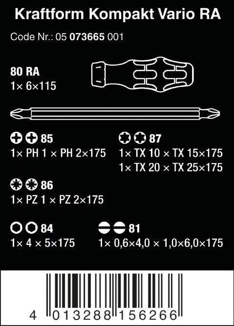 ZESTAW KRAFTFORM KOMPAKT VARIO RA SB, 7CZ. ZESTAW KRAFTFORM KOMPAKT VARIO RA SB, 7CZ.