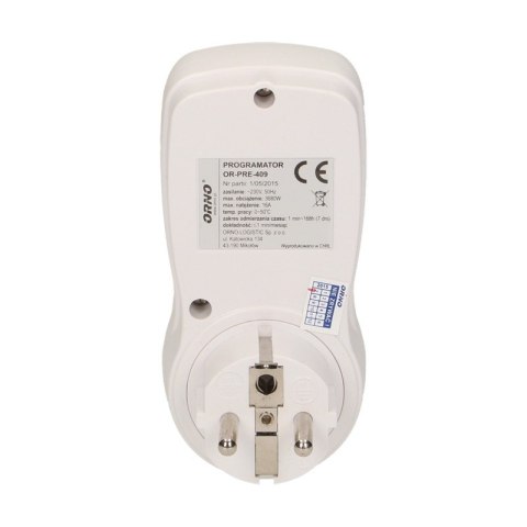 PROGRAMATOR CZASOWY ELEKTRONICZNY 3680W 16A PROGRAMATOR CZASOWY ELEKTRONICZNY 3680W 16A