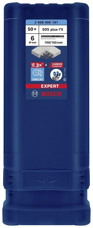 WIERTŁO DO MŁOTKÓW SDS+ 7X EXPERT 6*100/165MM 50 SZT. WIERTŁO DO MŁOTKÓW SDS+ 7X EXPERT 6*100/165MM 50 SZT.