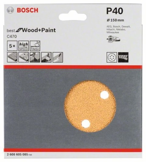 PAPIER ŚCIERNY D150 G40 5PC. PAPIER ŚCIERNY D150 G40 5PC.