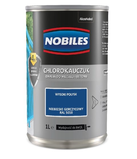 NOBILES EMALIA CHLOROKAUCZUKOWA NIEBIESKA SYGNAŁOWA 0.9L NOBILES EMALIA CHLOROKAUCZUKOWA NIEBIESKA SYGNAŁOWA 0.9L