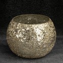 SZKLANY ŚWIECZNIK DEKORACYJNY MELIA (04) O 10 X 14 CM ZŁOTY EUROFIRANY