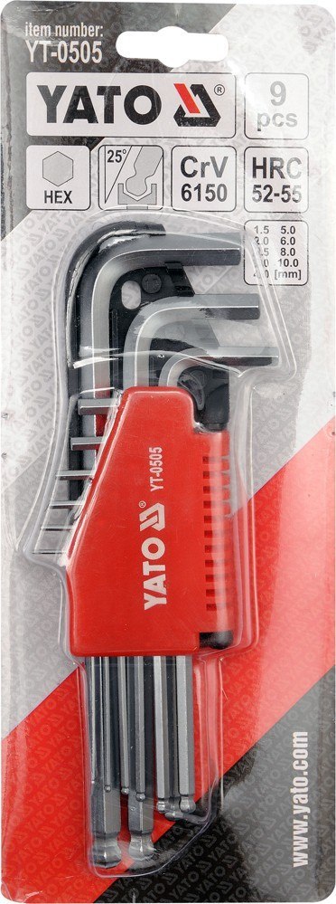 KLUCZE HEX KULKA ZESTAW 9-CZĘŚCIOWY 1,5-10MM KLUCZE HEX KULKA ZESTAW 9-CZĘŚCIOWY 1,5-10MM