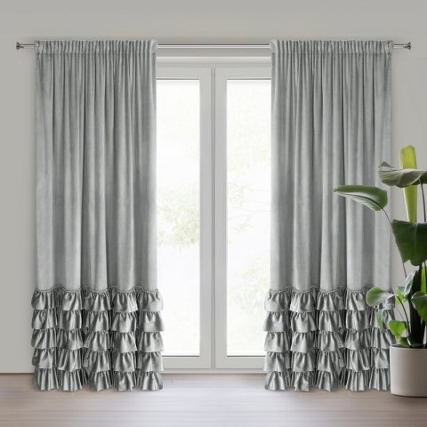 ZASŁONA GOTOWA CARLI NA TAŚMIE 140 X 250 CM SREBRNY EUROFIRANY ZASŁONA GOTOWA CARLI NA TAŚMIE 140 X 250 CM SREBRNY EUROFIRANY