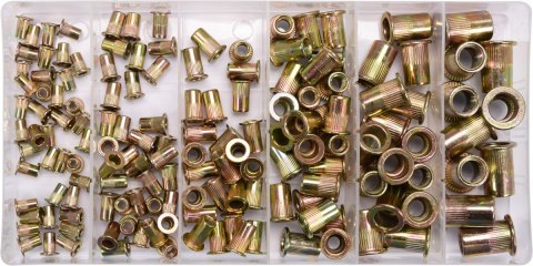 ZESTAW NITONAKRĘTEK STALOWYCH M3- M10, 150SZT ZESTAW NITONAKRĘTEK STALOWYCH M3- M10, 150SZT