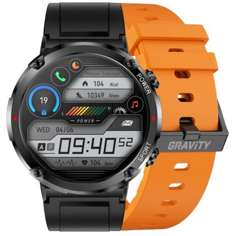 Smartwatch Gravity GT21-2 + Pomarańczowy Pasek Silikonowy Smartwatch Gravity GT21-2 + Pomarańczowy Pasek Silikonowy