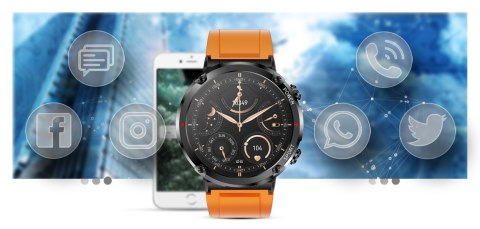 Smartwatch Gravity GT21-2 + Pomarańczowy Pasek Silikonowy Smartwatch Gravity GT21-2 + Pomarańczowy Pasek Silikonowy