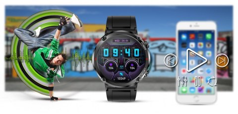 Smartwatch Gravity GT21-3 + Czarny Pasek Silikonowy Smartwatch Gravity GT21-3 + Czarny Pasek Silikonowy