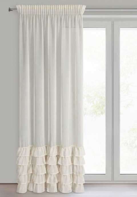 FIRANA GOTOWA CARLI NA TAŚMIE 140 X 270 CM BEŻOWY EUROFIRANY FIRANA GOTOWA CARLI NA TAŚMIE 140 X 270 CM BEŻOWY EUROFIRANY