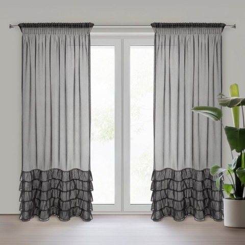 FIRANA GOTOWA CARLI NA TAŚMIE 140 X 270 CM CZARNY EUROFIRANY FIRANA GOTOWA CARLI NA TAŚMIE 140 X 270 CM CZARNY EUROFIRANY