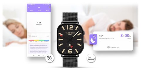 Smartwatch Gravity GT15-2 Pomarańczowy Pasek Silikonowy + Czarna Bransoleta Smartwatch Gravity GT15-2 Pomarańczowy Pasek Silikonowy + Czarna Bransoleta