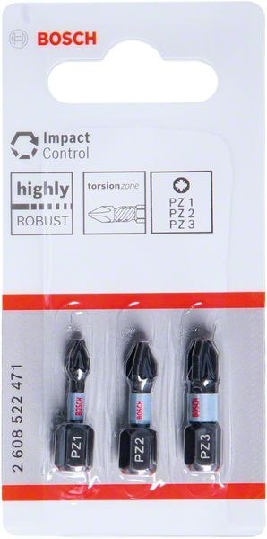 ZESTAW BITÓW IMPACT 25MM PZ1,PZ2,PZ3, ZESTAW BITÓW IMPACT 25MM PZ1,PZ2,PZ3,